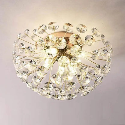 MINUE Lustre en cristal, 4x G9, diamètre 35 cm, or brillant