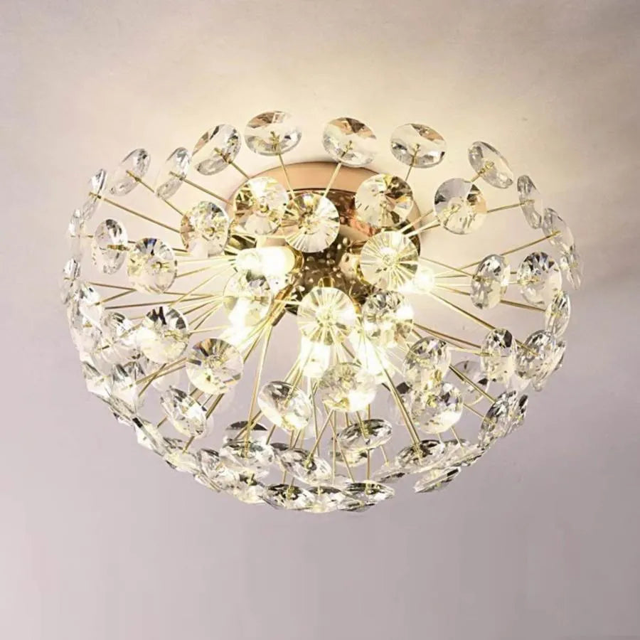 MINUE Lustre en cristal, 4x G9, diamètre 35 cm, or brillant