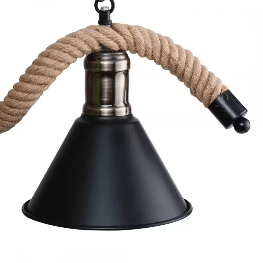 Lustre en corde, 2*E27, marron, métal et ficelle LV570/2BK