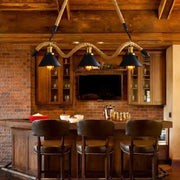 Lustre en corde, 3*E27, marron, métal et ficelle