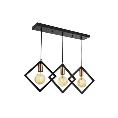 Lustre Fresi, 3*E27, Métal, Noir