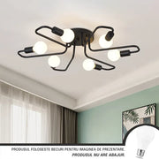 Lustra MODERNIST Hexa 6, 6x E27, Negru, Design Modern Lustre Industrial Default Title Alessandro Design