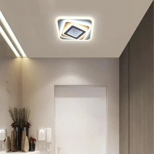 Lustre LED NEXA 3D 46W, Carré, Lumière Froide/Chaude/Neutre, Blanc