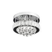 Lustre LED en cristal ABEL 24W, Diamètre 47cm, Lumière Froide/Chaude/Neutre, Chrome Brillant