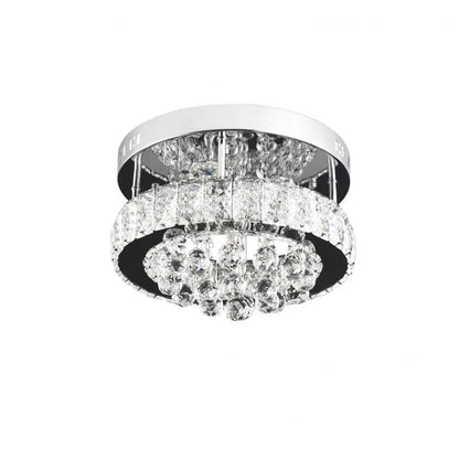 Lustre LED en cristal ABEL 24W, Diamètre 47cm, Lumière Froide/Chaude/Neutre, Chrome Brillant