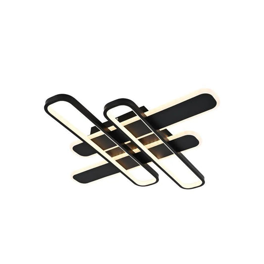 Lustre LED avec télécommande AFINA 120W, 4 éléments, Lumière Froide/Chaude/Neutre, Dimmable, Noir