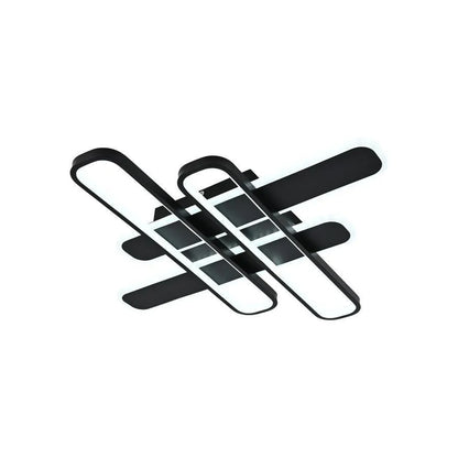 Lustre LED avec télécommande AFINA 120W, 4 éléments, Lumière Froide/Chaude/Neutre, Dimmable, Noir