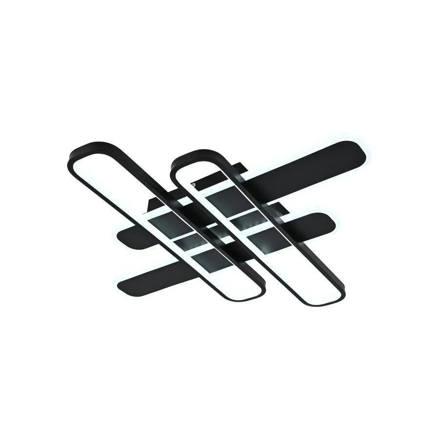 Lustre LED avec télécommande AFINA 120W, 4 éléments, Lumière Froide/Chaude/Neutre, Dimmable, Noir