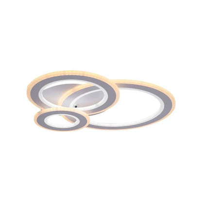 KYLIE Lustre LED 77W, 3 Cercles, Lumière Froide/Chaude/Neutre, Blanc