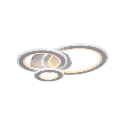 KYLIE Lustre LED 77W, 3 Cercles, Lumière Froide/Chaude/Neutre, Blanc