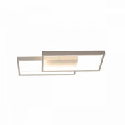 Lustre LED avec télécommande LANDYN 37W, 2 Carrés, Lumière Froide/Chaude/Neutre, Dimmable, Blanc