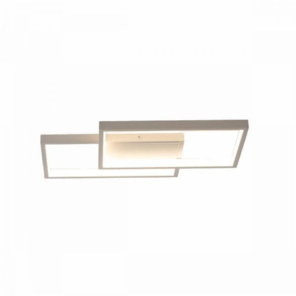 Lustre LED avec télécommande LANDYN 37W, 2 Carrés, Lumière Froide/Chaude/Neutre, Dimmable, Blanc