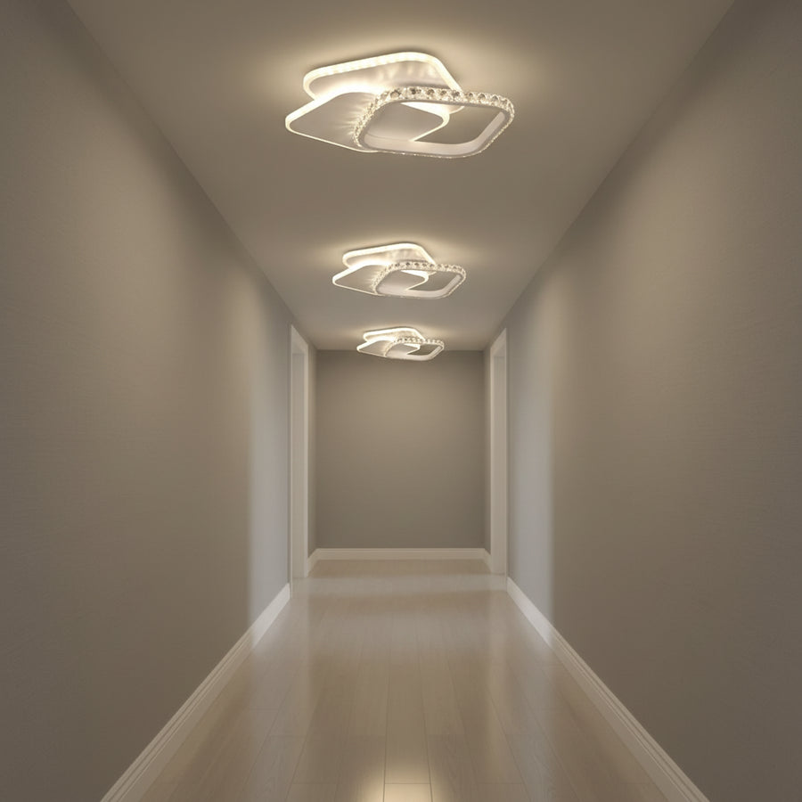 Lustre LED en cristal ANASTASIA 39W, Diamètre 30cm, Lumière Froide/Chaude/Neutre, Blanc
