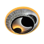 Lustre LED en cristal ARIELLA 39W, Rond, Lumière Froide/Chaude/Neutre, Noir