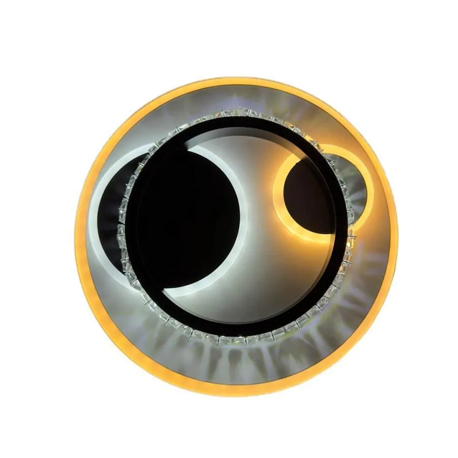 Lustre LED en cristal ARIELLA 39W, Rond, Lumière Froide/Chaude/Neutre, Noir