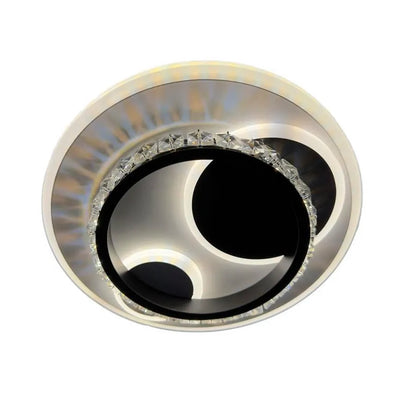 Lustre LED en cristal ARIELLA 39W, Rond, Lumière Froide/Chaude/Neutre, Noir