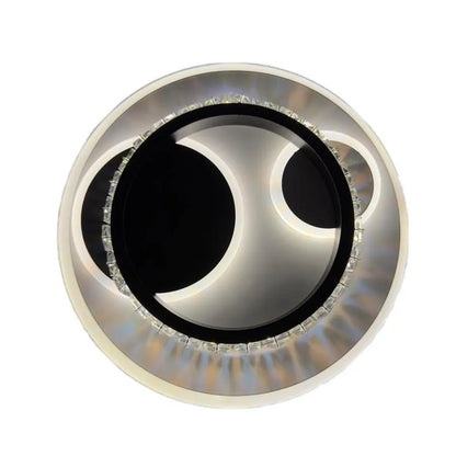 Lustre LED en cristal ARIELLA 39W, Rond, Lumière Froide/Chaude/Neutre, Noir