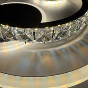 Lustre LED en cristal ARIELLA 39W, Rond, Lumière Froide/Chaude/Neutre, Noir