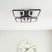 Lustre LED avec télécommande ZOE 68W, 5 carrés, Lumière Froid/Chaud/Neutre, Dimmable, Noir