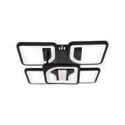 Lustre LED avec télécommande ZOE 68W, 5 carrés, Lumière Froid/Chaud/Neutre, Dimmable, Noir