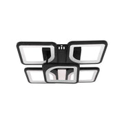 Lustre LED avec télécommande ZOE 68W, 5 carrés, Lumière Froid/Chaud/Neutre, Dimmable, Noir