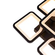 Lustre LED avec télécommande ZOE 68W, 5 carrés, Lumière Froid/Chaud/Neutre, Dimmable, Noir