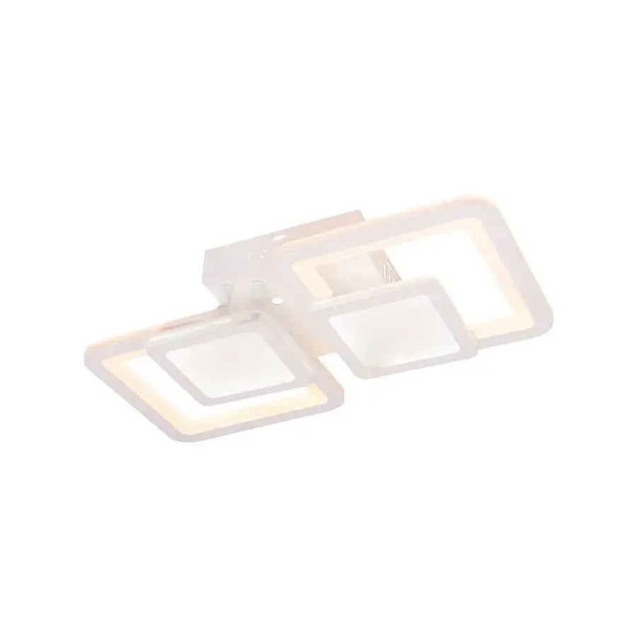 Lustre LED avec télécommande BALANS 44W, 2 Carrés, Lumière Froide/Chaude/Neutre, Dimmable, Blanc