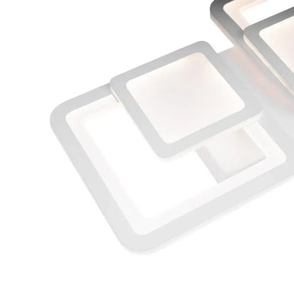 Lustre LED avec télécommande BALANS 44W, 2 Carrés, Lumière Froide/Chaude/Neutre, Dimmable, Blanc