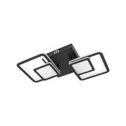 Lustre LED avec télécommande BALANS 44W, 2 Carrés, Lumière Froid/Chaud/Neutre, Dimmable, Noir