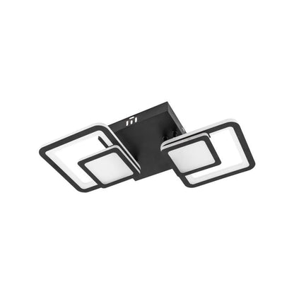 Lustre LED avec télécommande BALANS 44W, 2 Carrés, Lumière Froid/Chaud/Neutre, Dimmable, Noir