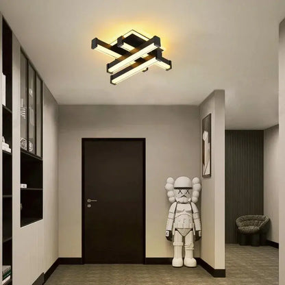 CADE Lustre LED 34W, 4 éléments, Linéaire, Lumière Froid/Chaud/Neutre, Noir