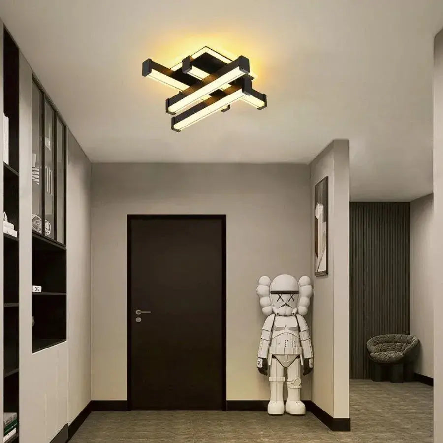 CADE Lustre LED 34W, 4 éléments, Linéaire, Lumière Froid/Chaud/Neutre, Noir