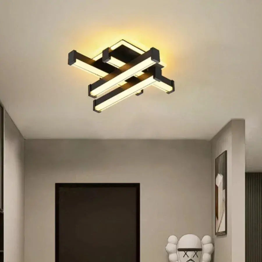 CADE Lustre LED 34W, 4 éléments, Linéaire, Lumière Froid/Chaud/Neutre, Noir