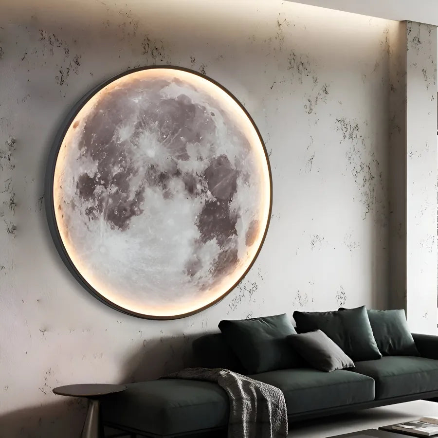 Applique Murale LED Décorative Luna 83W Diamètre 120CM Lumière Froid/Neutre/Chaude Noir