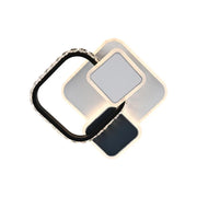 Lustre LED en cristal GELLA 48W, Carré, Lumière Froide/Chaude/Neutre, Noir Blanc