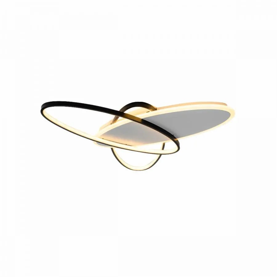 Lustre LED avec télécommande LIGURIA 81W, 3 Ovales, Lumière Froide/Chaude/Neutre, Dimmable, Noir Blanc