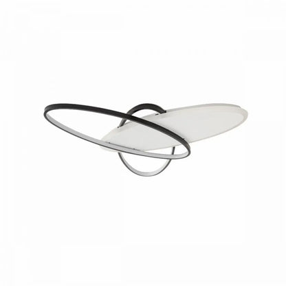 Lustre LED avec télécommande LIGURIA 81W, 3 Ovales, Lumière Froide/Chaude/Neutre, Dimmable, Noir Blanc