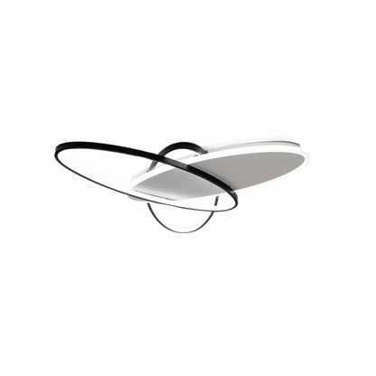 Lustre LED avec télécommande LIGURIA 81W, 3 Ovales, Lumière Froide/Chaude/Neutre, Dimmable, Noir Blanc