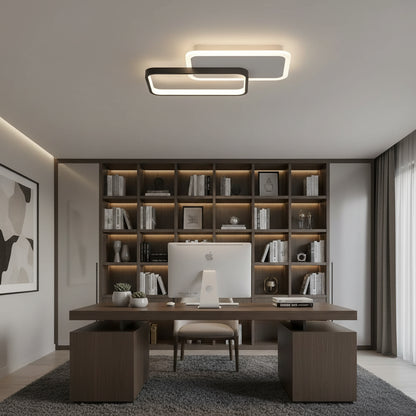 Lustre LED avec télécommande CAROLINA 50W, 2 Éléments, Lumière Froide/Chaude/Neutre, Dimmable, Noir