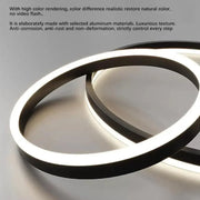 Lustre LED suspendu avec télécommande CASIANA 85W, 3 Cercles, Lumière Froide/Chaude/Neutre, Dimmable, Noir, Hauteur Réglable