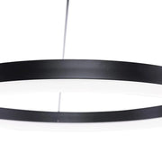 Lustre LED suspendu avec télécommande ANINA 34W, 1 Cercle, Lumière Froide/Chaude/Neutre, Dimmable, Noir, Hauteur Réglable