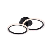 Lustre LED avec télécommande BETTY 28W, 2 Cercles, Lumière Froide/Chaude/Neutre, Dimmable, Noir