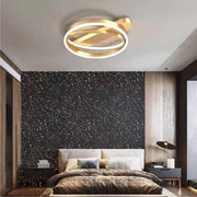 Lustre LED avec télécommande CERELIS 90W, Lumière Froide/Chaude/Neutre, Dimmable, Or Brillant