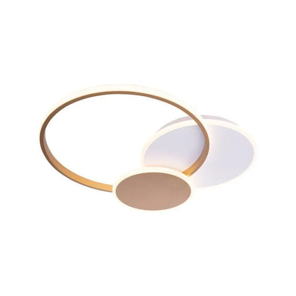 Lustre LED avec télécommande KILLIAN 46W, 3 Cercles, Lumière Froid/Chaude/Neutre 3000K/4000K/6000K, Dimmable, Or Blanc