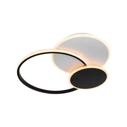 Lustre LED avec télécommande KILLIAN 46W, 3 Cercles, Lumière Froide/Chaude/Neutre, Dimmable, Noir Blanc