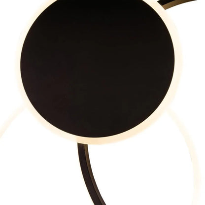 Lustre LED avec télécommande KILLIAN 46W, 3 Cercles, Lumière Froide/Chaude/Neutre, Dimmable, Noir Blanc