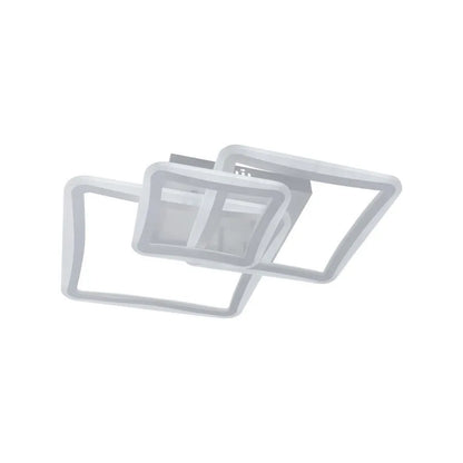 Lustre LED avec télécommande FARYDA 120W, 3 Carrés, Lumière Froide/Chaude/Neutre, Dimmable, Blanc