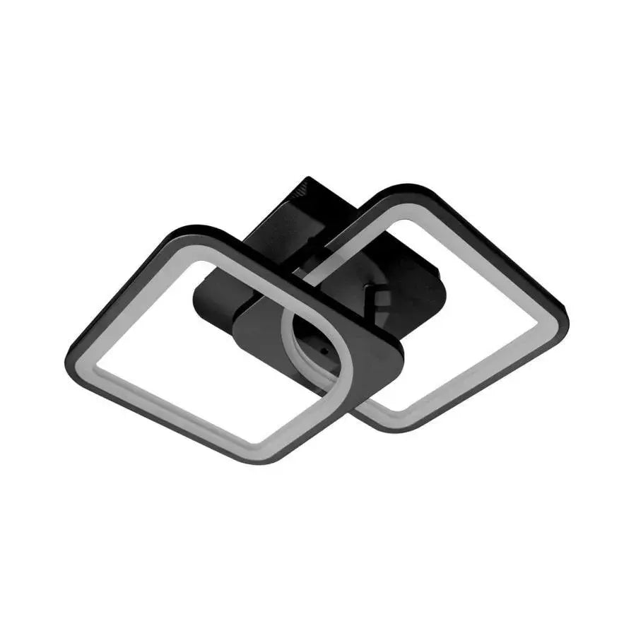 Lustre LED avec télécommande ZOE 27W, 2 Carrés, Lumière Froid/Chaud/Neutre, Dimmable, Noir