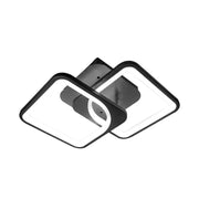 Lustre LED avec télécommande ZOE 27W, 2 Carrés, Lumière Froid/Chaud/Neutre, Dimmable, Noir