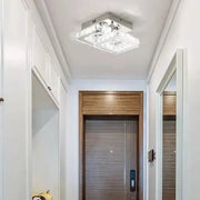 Lustre LED avec cristal JEREMIAH 48W, 2 Carrés, Lumière Froid/Chaude/Neutre, Dimmable, Chrome Brillant